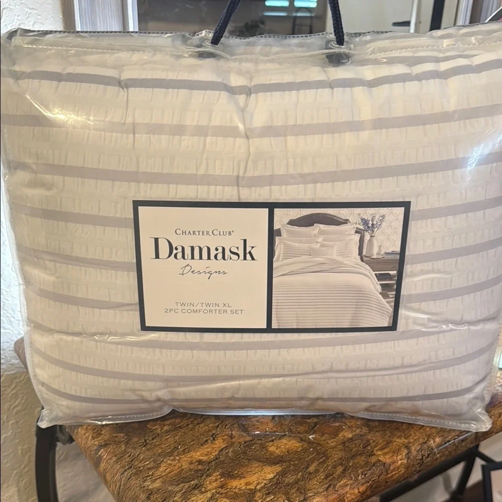 Charter Club Damask Designs Twin/Twin XL Comforter Set White- Gray